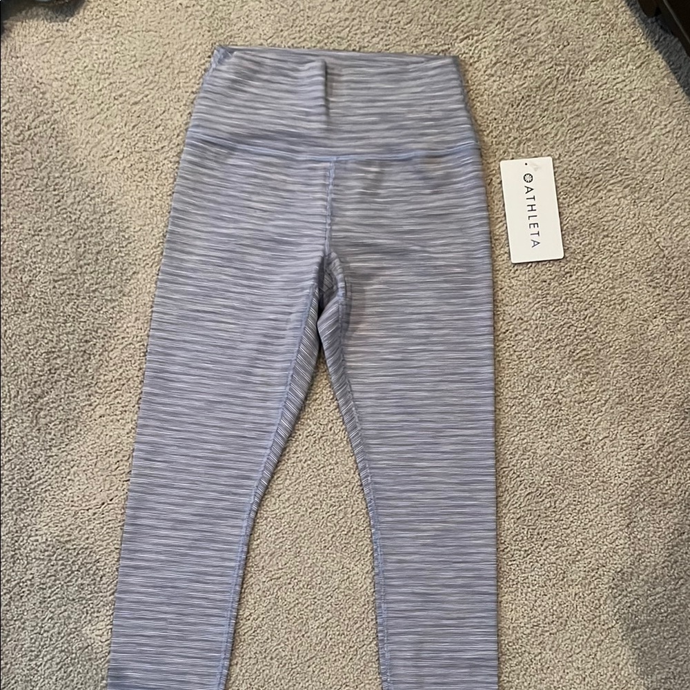 Athleta 7/8 texture transcend Power of She Striped Leggings